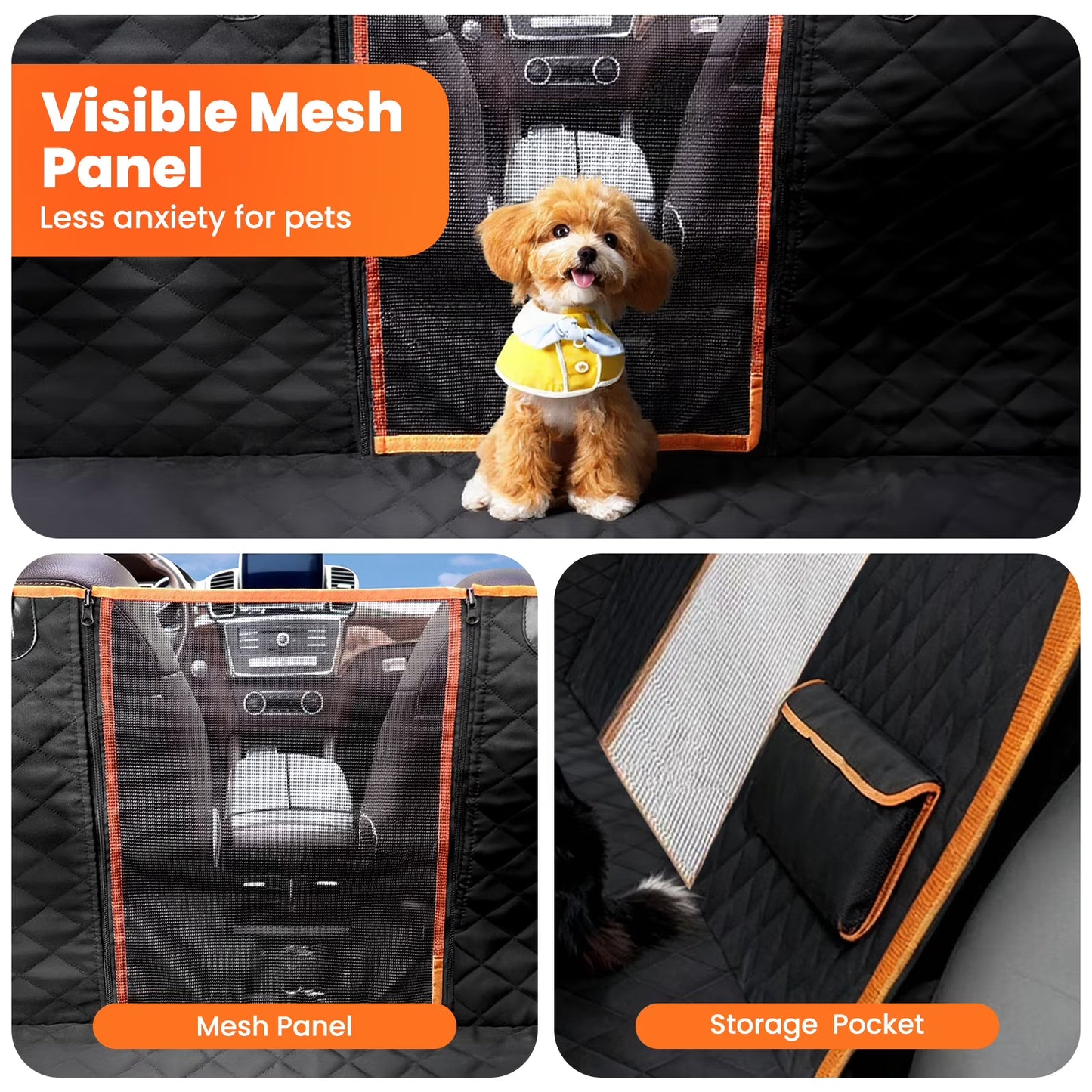 Dog Car Seat Cover, Waterproof Nonslip Durable Soft Back Seat Extender for Dogs, Covers for SUVs & Cars Trucks