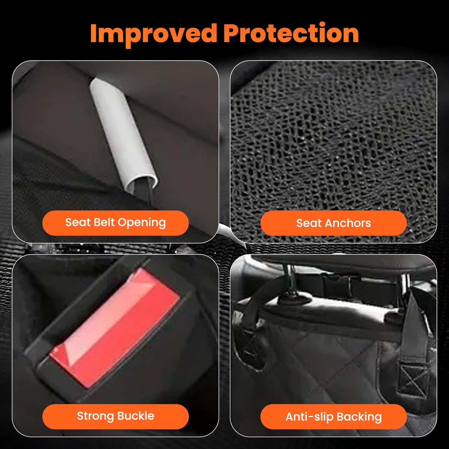 Dog Car Seat Cover, Waterproof Nonslip Durable Soft Back Seat Extender for Dogs, Covers for SUVs & Cars Trucks