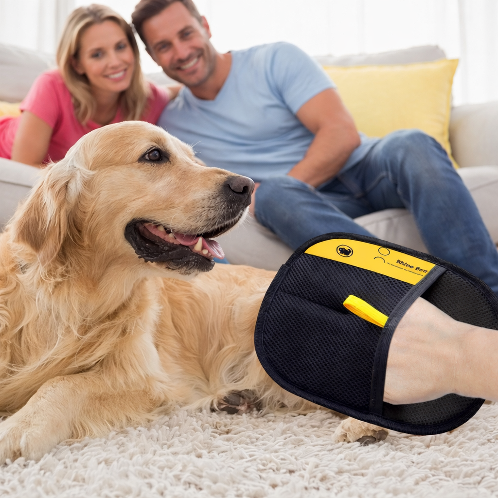Dog & Cat Hair Remover Glove –  Pet Grooming Mitt for Easy Deshedding & Bathing