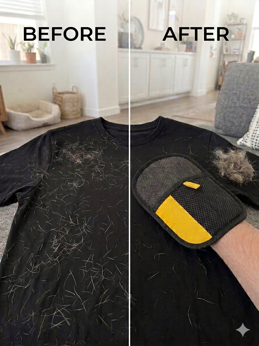 Dog & Cat Hair Remover Glove –  Pet Grooming Mitt for Easy Deshedding & Bathing