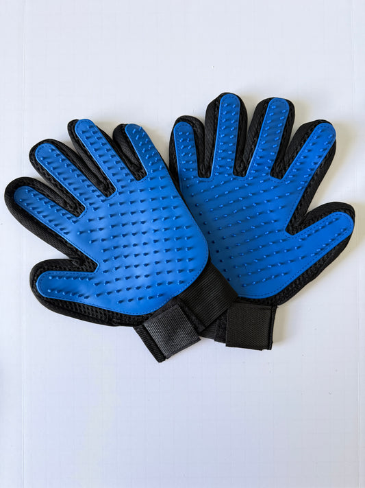 Pet Grooming Glove Left & Right Hand Blue color