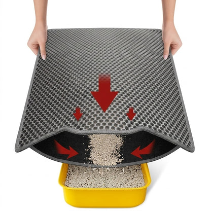 17" x 23" Cat Litter Mat Trapping Match, Honeycomb Double Layer Design, Urine-Proof and Water Proof, Scatter Control, Easier to Clean & Washable