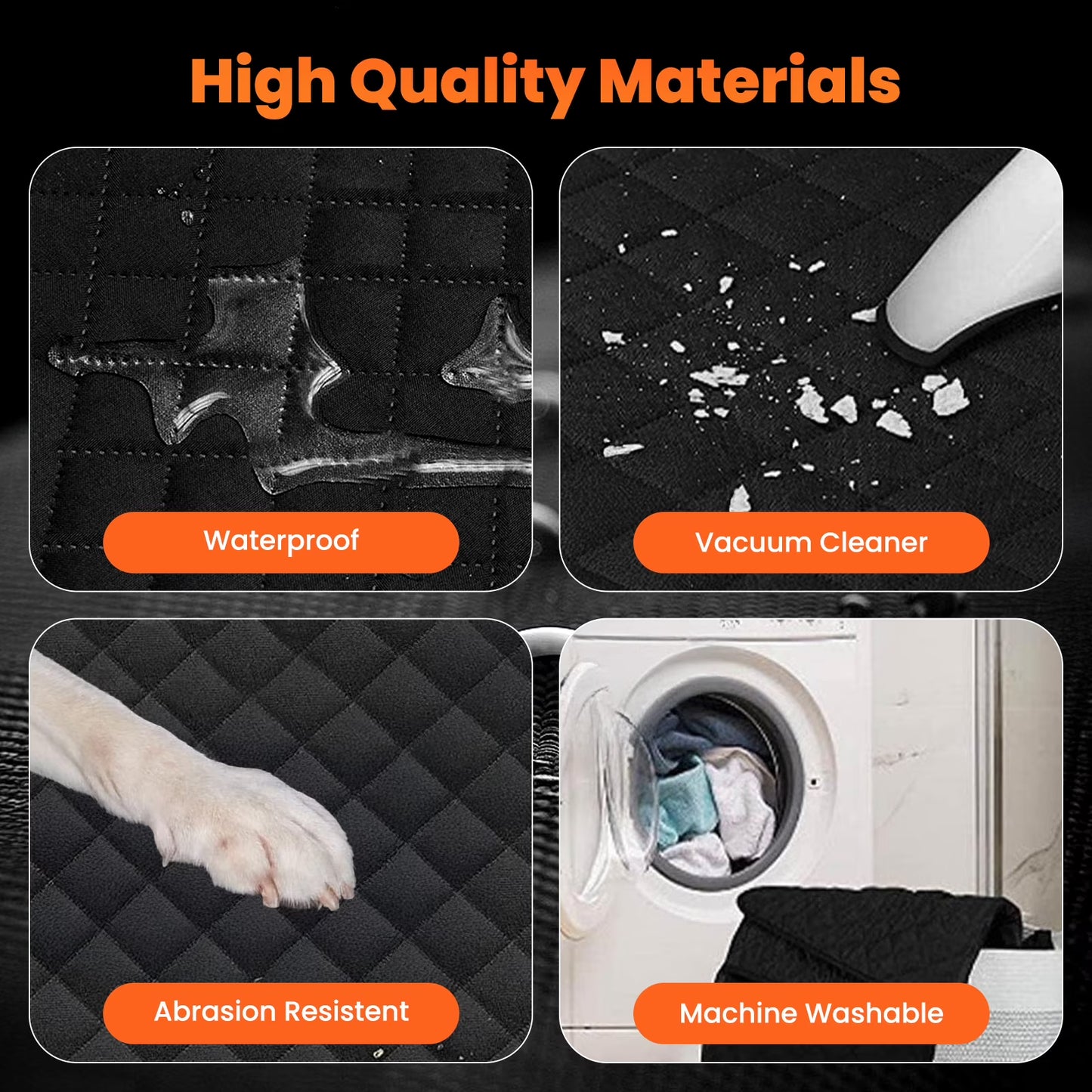 Dog Car Seat Cover, Waterproof Nonslip Durable Soft Back Seat Extender for Dogs, Covers for SUVs & Cars Trucks
